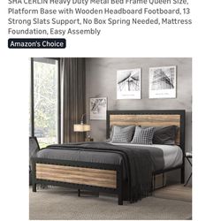 Open Box SHA CERLIN Bed Frame Queen Size