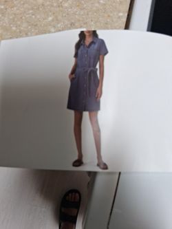 Denim Shirtwaist Style Dress, Med, NEW