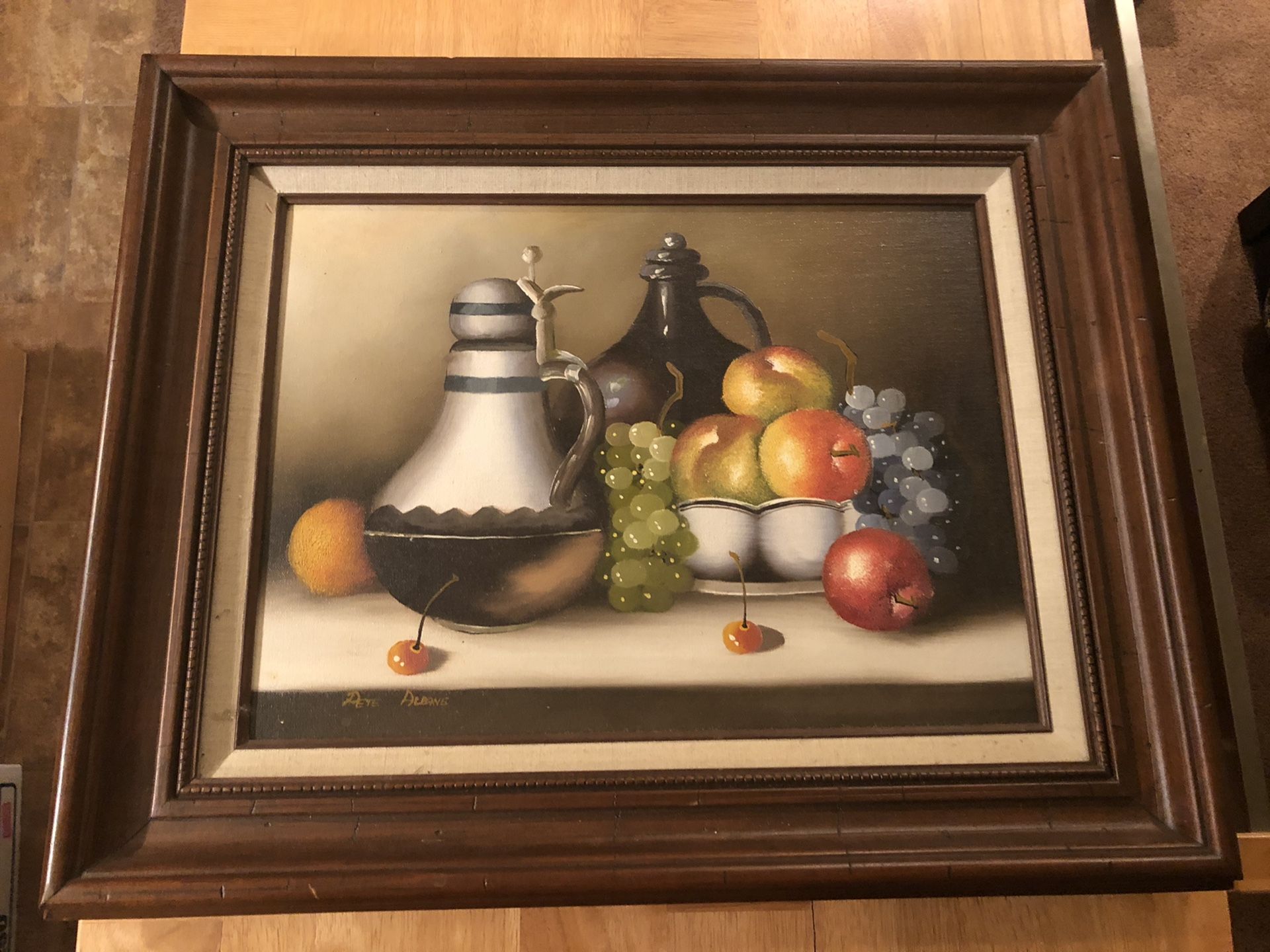 Vintage Oil On Canvas Still Life Artist Signed Pete Albane