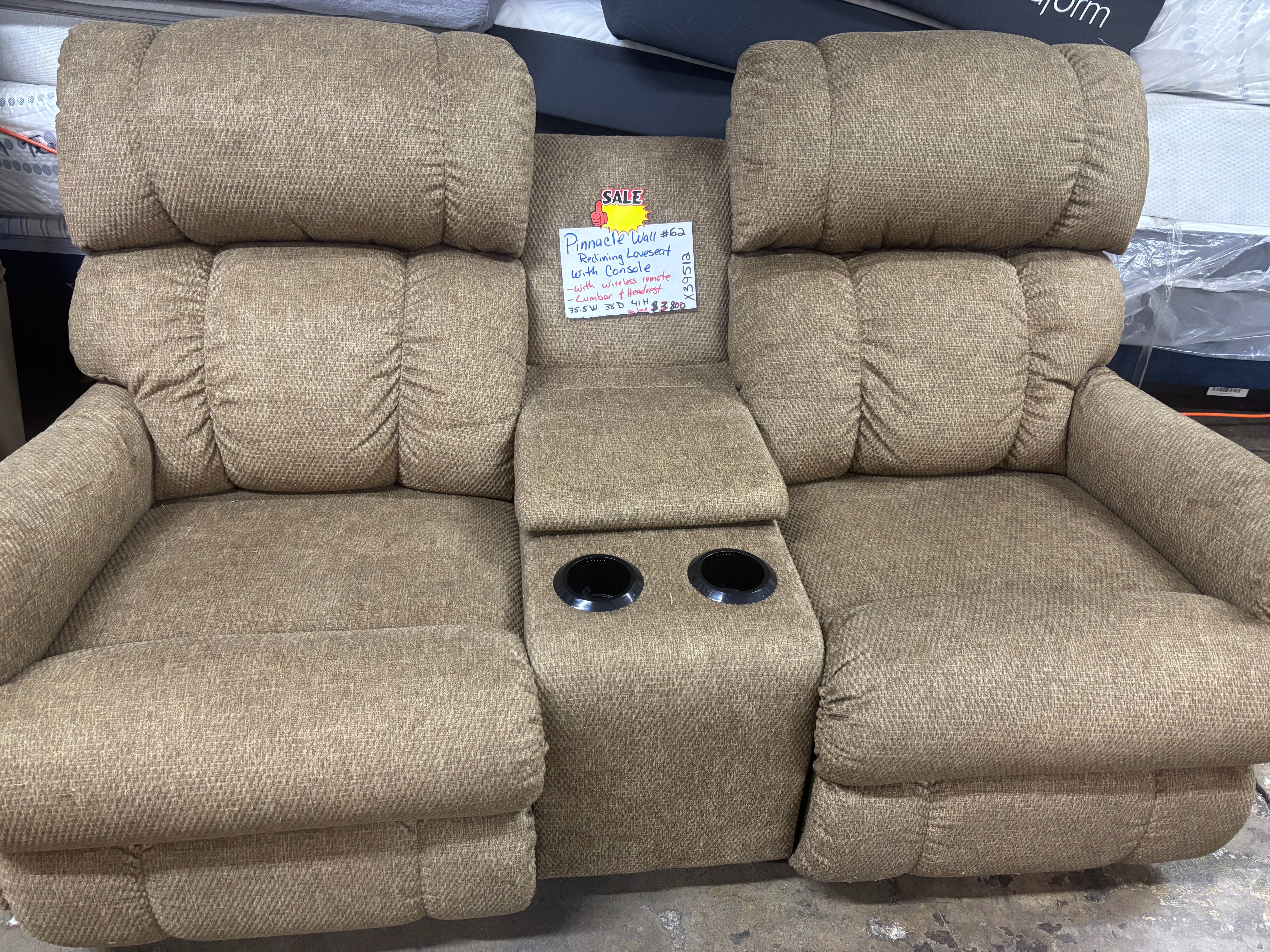 Love seat with console power Lazy Boy