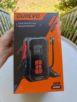 GUREVO JS2000 2000A Jump Starter with 160 PSI Air Compressor 12V