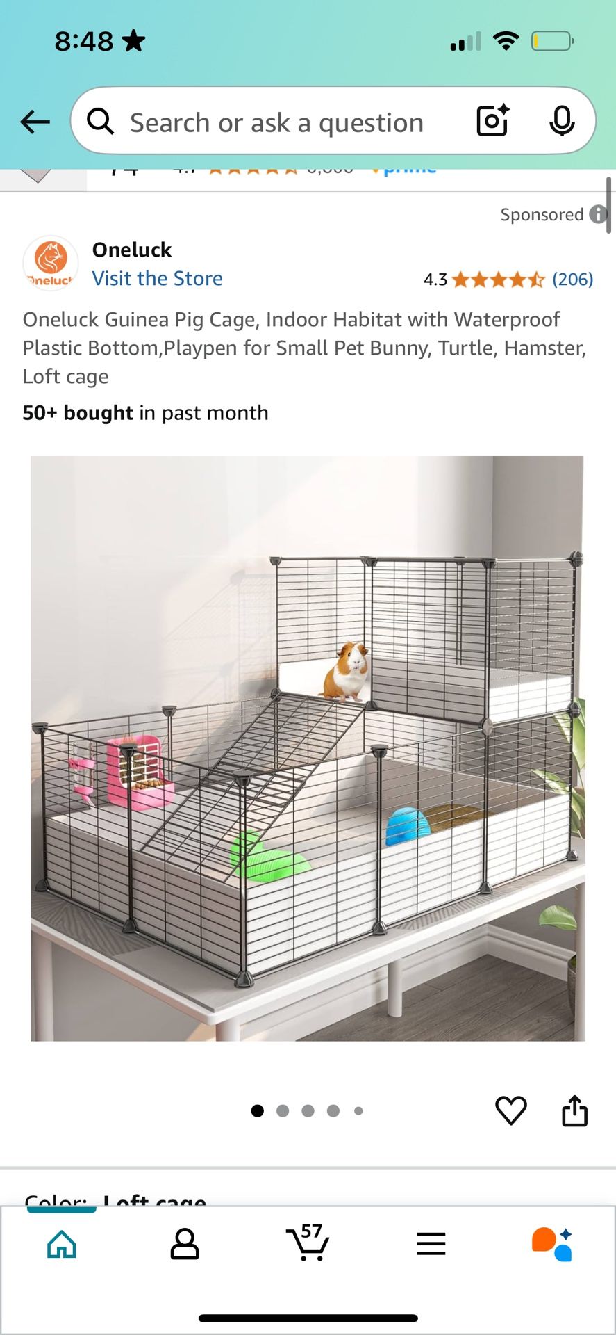 Guinea Pig Cage And Hay Feeder