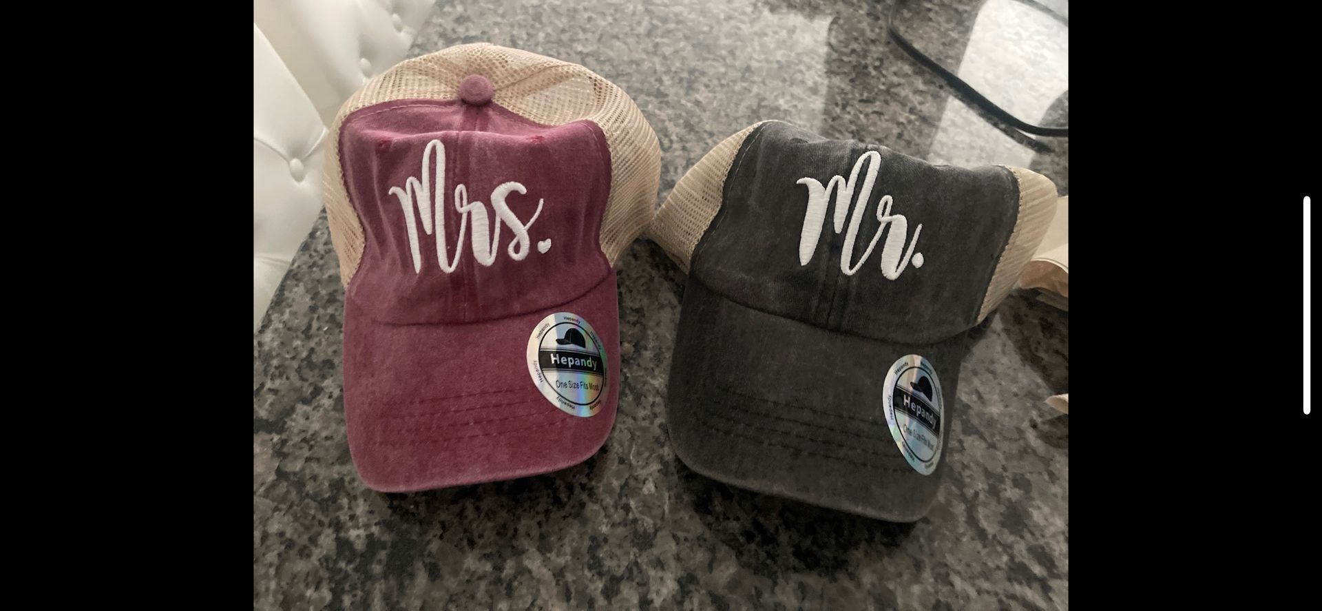 Mr & Mrs Baseball Hats