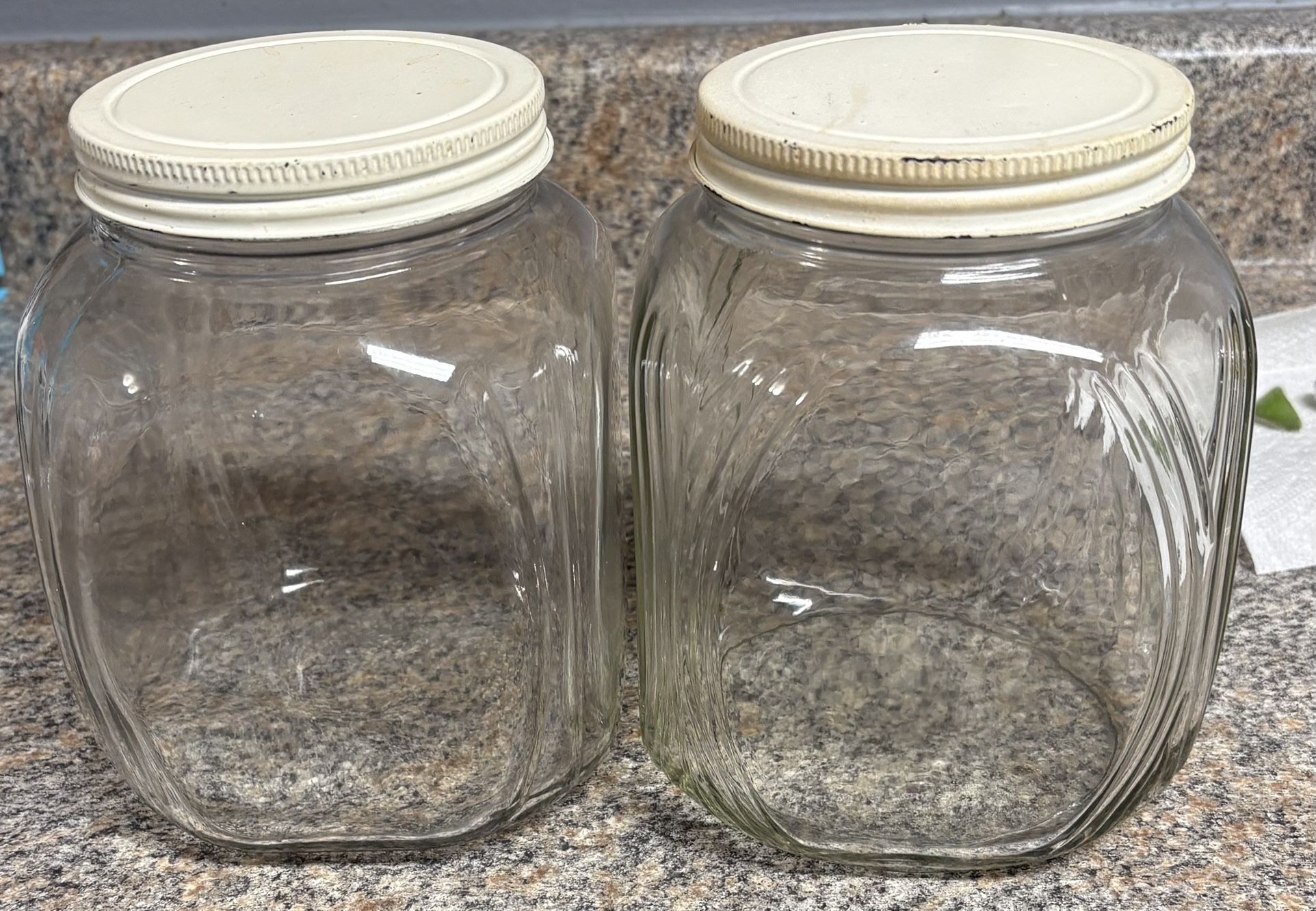 Two Glass Storage Containers 