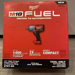Milwaukee 1/2 High Torque  Impact Wrench  W Friction  Ring Condition  New