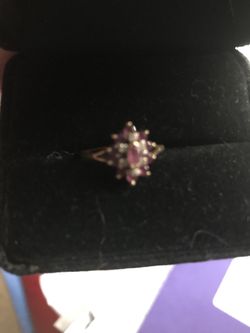 Ruby and diamond ring 10kt gold