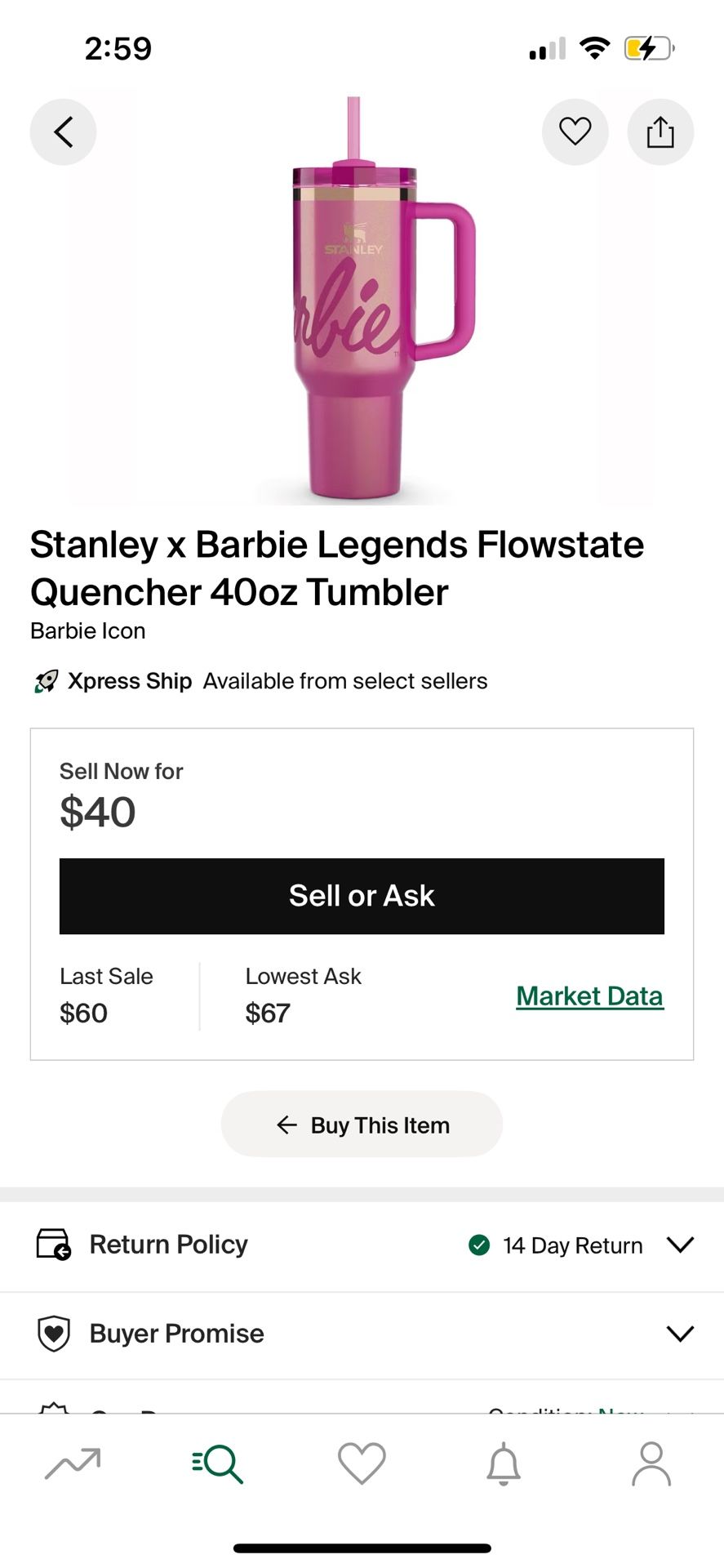 Stanley x Barbie Legends Flowstate Quencher 40oz Tumbler