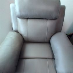 ASSTORYIA GREY GENUINE LEATHER LUXURY CHAIR