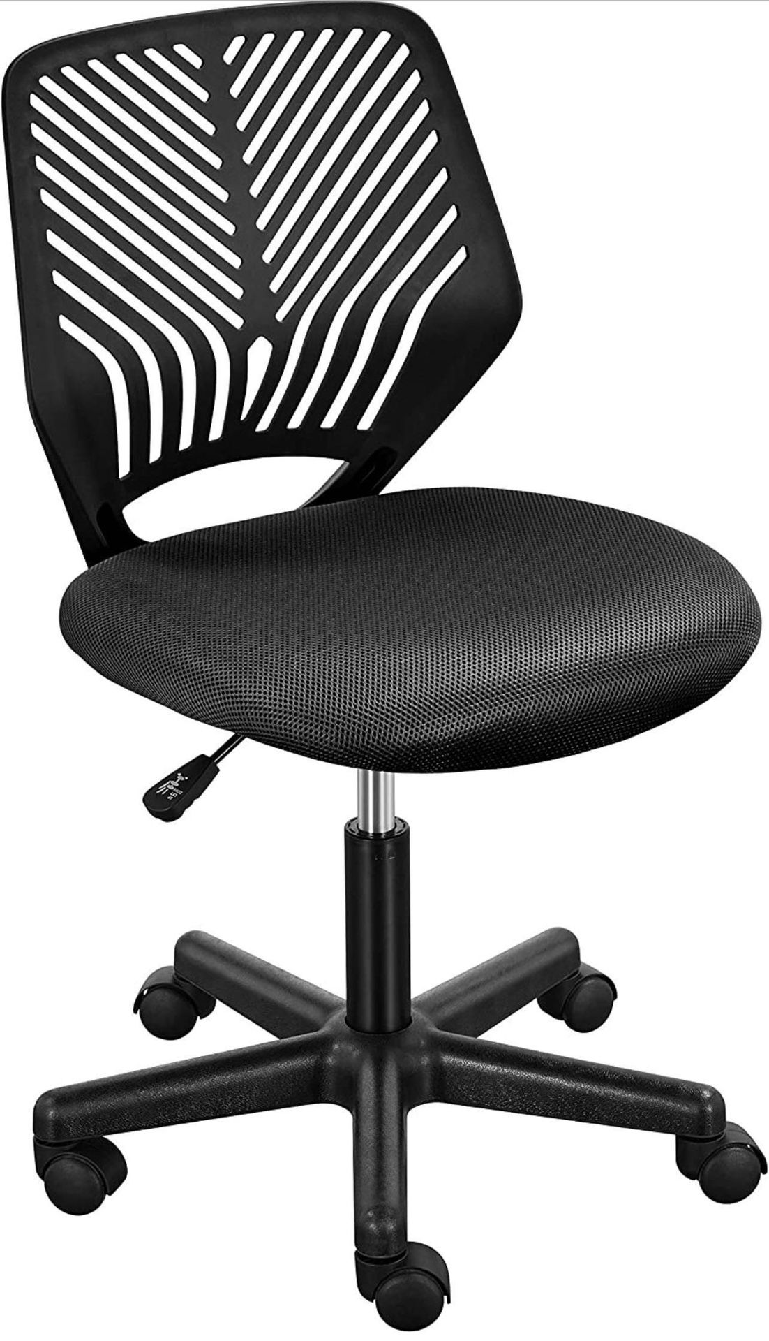 Office Chair Mesh Ergonomic Small Desk Chair Adjustable Swivel Black Computer Task Chair No Armrest Mid Back Home Office Chair for Small Spaces, Black