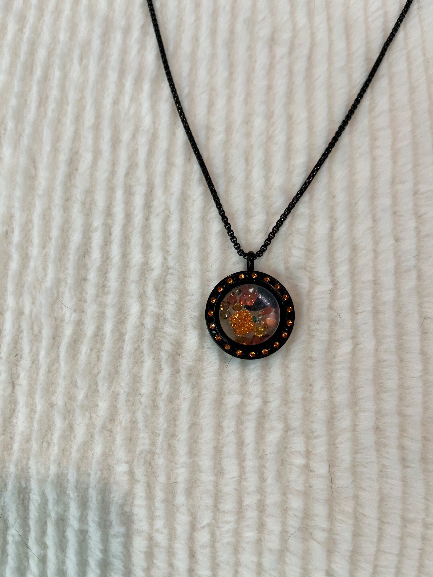 Origami Owl Halloween Themed Black Locket