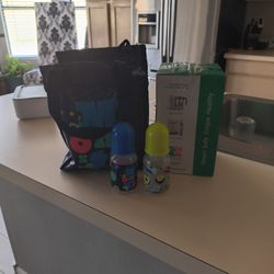 Bottles And Bottle Warmer With Carrying Bag