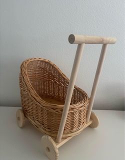Wicker Doll Stroller / Push Cart – $60