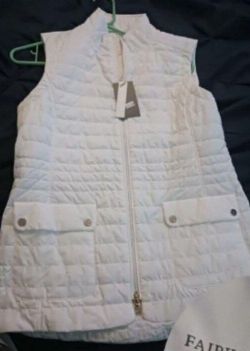 Fairway & Greene White Quilted Puffer Vest
