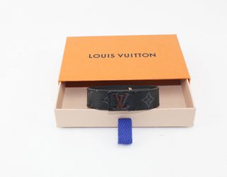 LOUIS VUITTON LV Slim Monogram Eclipse Canvas Bracelet Black