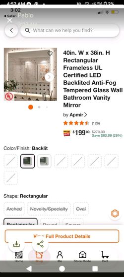 Led bathroom mirror
