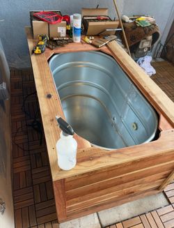 Cold-Plunge Custom Built,  High-End All Wood, Metal tub
