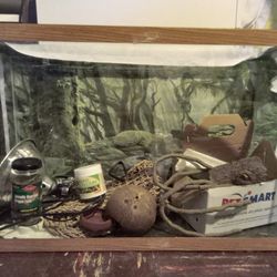 Fish Tank With Bearded Dragron Accessories 