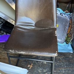 Brown Faux Leather Chairs 