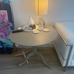 Small Grey Wood End Table 