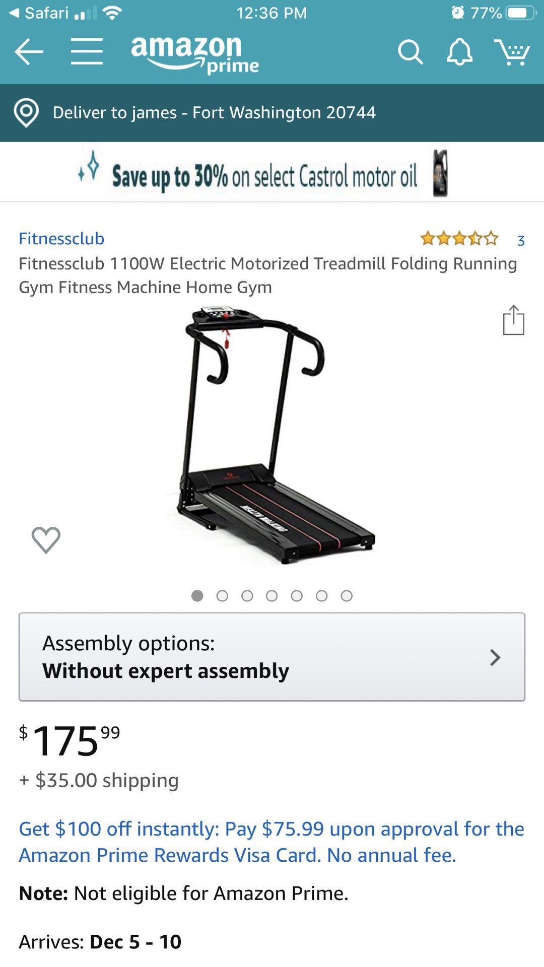 Fitnessclub folding treadmill
