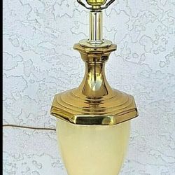 Vintage Art Deco High End Solid Brass and Opaline Table Lamp