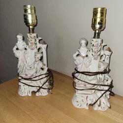 Antique Lamps 11.5 " Tall No Shades