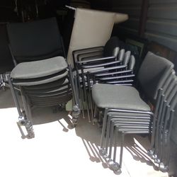 ** BLACK ROLLABLE WAITING CHAIRS** $40 EACH OBO