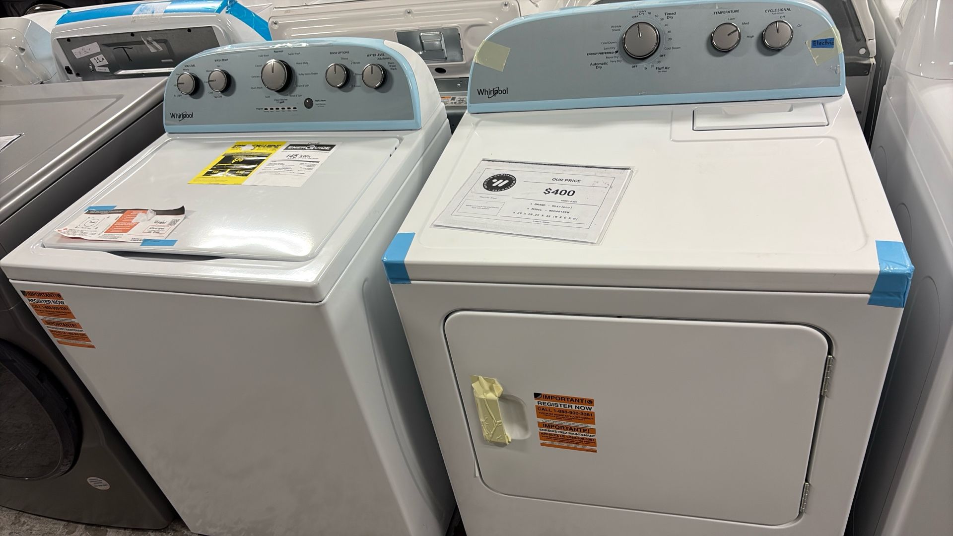 Whirlpool Top load Washer Electric Dryer Set