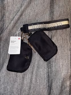 Black And Gold Lululemon Keychain Bag