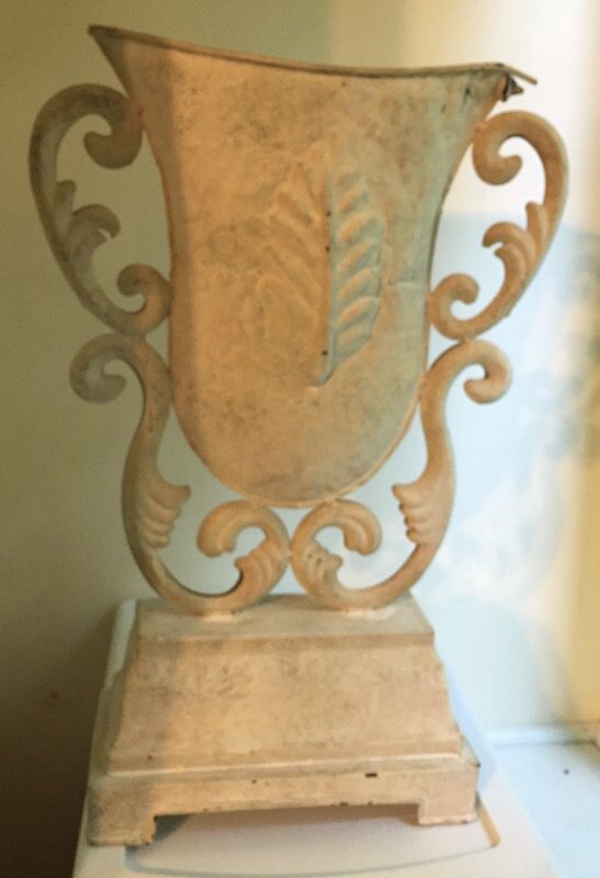Beautiful off white metal Vase/Urn