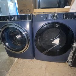 GE PROFILE DARK BLUE WASHER AND DRYER SET 
