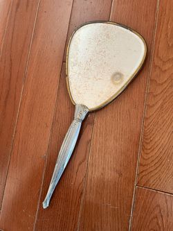 Vintage - Hand Held Mirror, Silver Finish, Mid Century