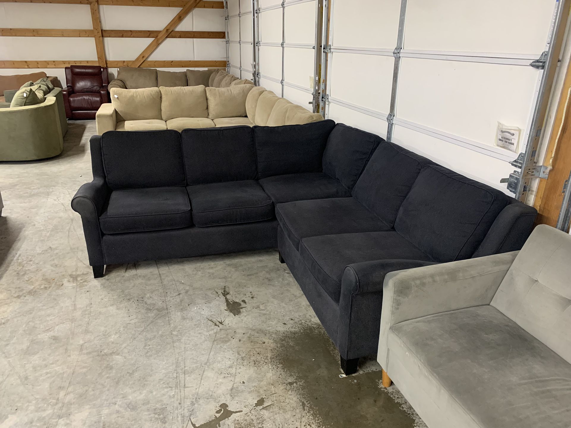 Dark Grey Corner Sectional Couch “WE DELIVER”