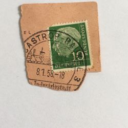 1959 10 Pfenning Deutsche Bundespost Stamp Featuring Theodor Heuss