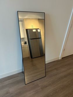 Full-Length Floor Mirror Black Thin Frame