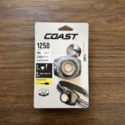 NEW Coast FL86R Rechargeable LED Headlamp 1250 Lumens Water Resistant USB-C Black