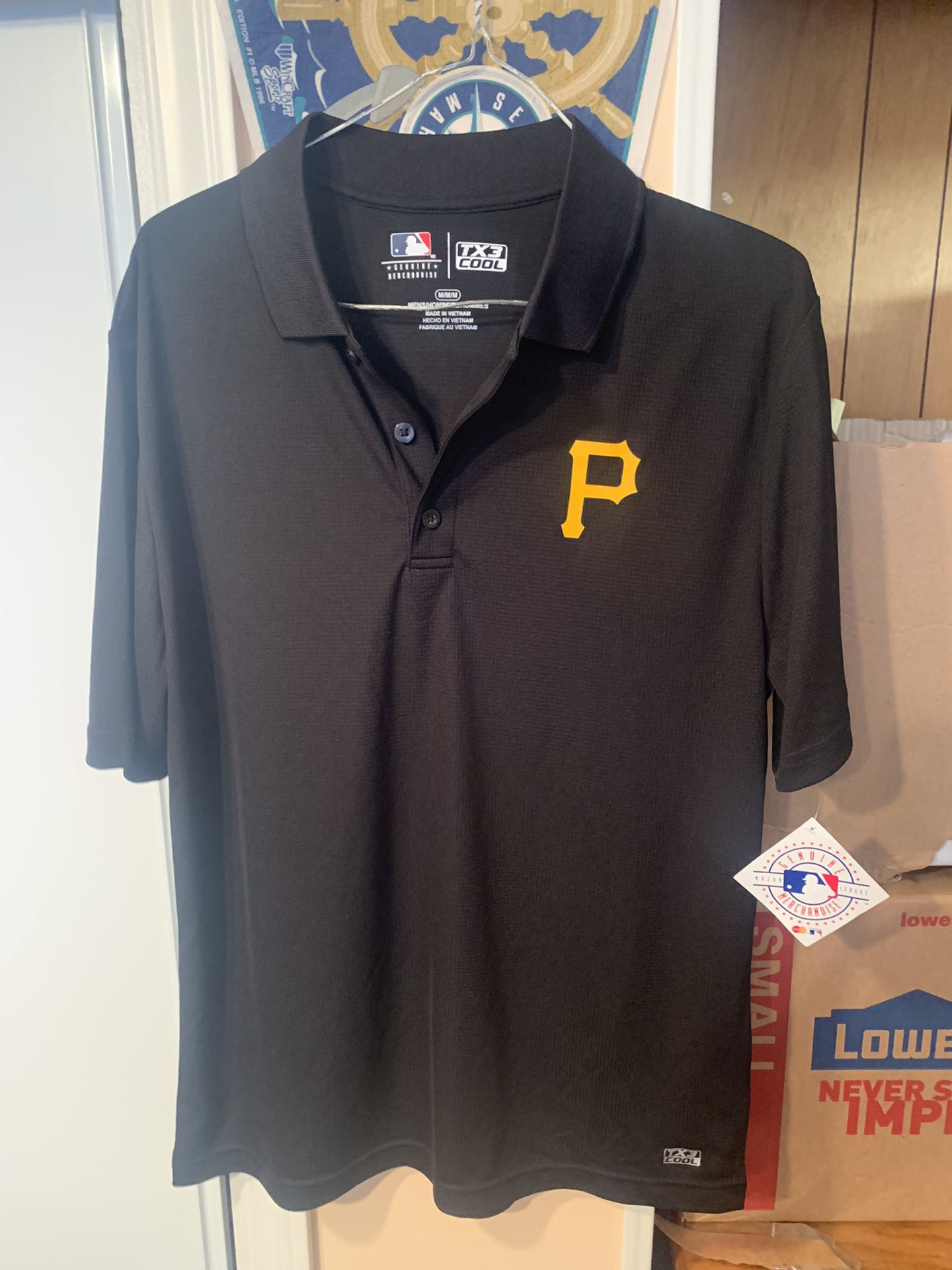Mens Pittsburgh Pirates Medium MLB Golf Polo Shirt TX3 NWT