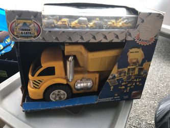 Toy Truck a lot construction site Transforms into a complete construction site