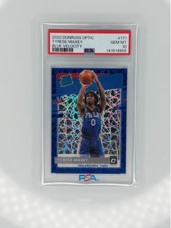 2020 Tyrese Maxey Blue Velocity Rated Rookie PSA 10