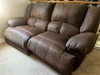 Faux Leather Dual Recliner Sofa