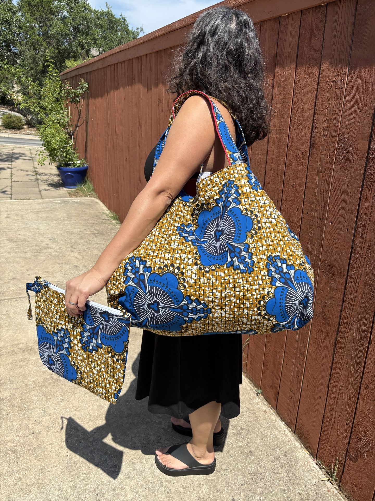African pagne boulé beach/pool bag