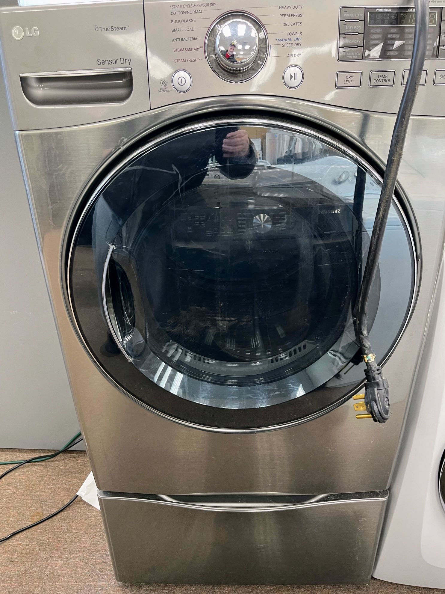 *Stainless* LG Steam Electric Dryer on pedestal $300