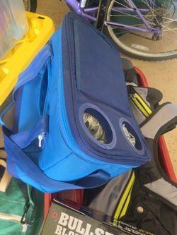 Blue Soft Cooler Bag with Speaker Holes