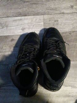 Air Jordan 12 Black Mid-Top Sneakers