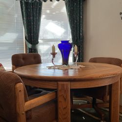 Dining Room Table With,  ChairsChina Cabinet,  Entertainment Center, and End Table