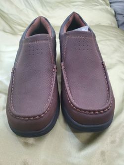 New George Men's Nolan Slip On Comfort Shoes in brown with a memory foam footbed Size 10 1/2