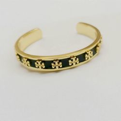 Tory Burch Cuff Bracelet Black Gold
