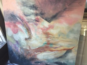 Very large Pastel Canvas Painting