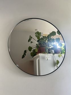 IKEA LINDBYN Round Mirror, Black, 31.5”
