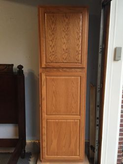 Used 5 shelf wood pantry cabinet with 3 adjustable shelves for Sale in Fairfax VA OfferUp